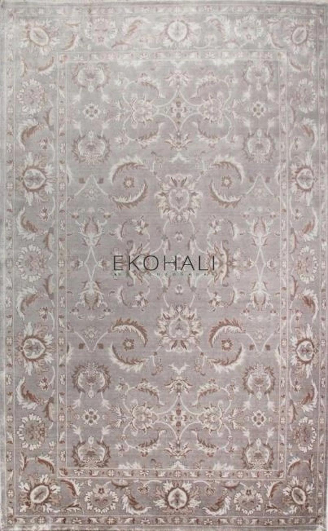 Eko Halı Antik Uşak 801 Vizon 10 mm Silinebilir Yıkanabilir Orta Kaymaz Dikdörtgen Makine Dokuma Salon Halısı 180x180 cm