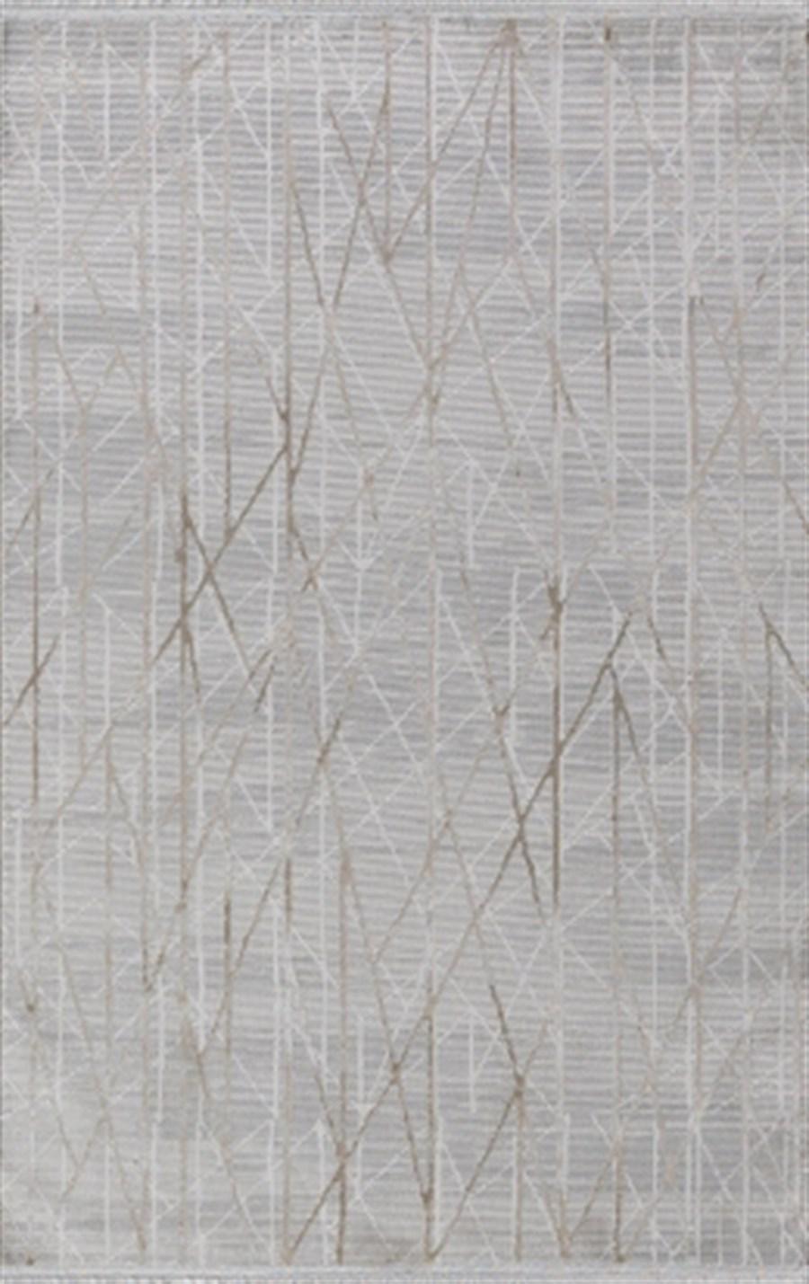 Merinos Etro 36141 Gri 5 mm Akrilik Yıkanabilir İnce Kaymaz Dikdörtgen Makine Dokuma Salon Halısı 80x150 cm