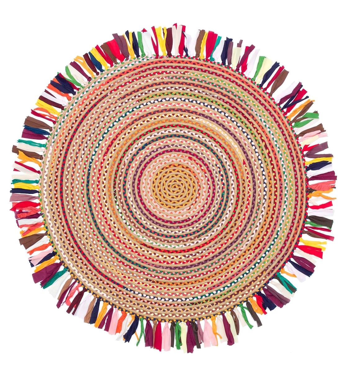 Eko Halı Patna PTN10 Krem 6 mm Pamuk Silinebilir Yıkanabilir Orta Kaymaz Jüt Taban Yuvarlak Makine Dokuma Oturma Odası-Salon Halısı 200x290 cm
