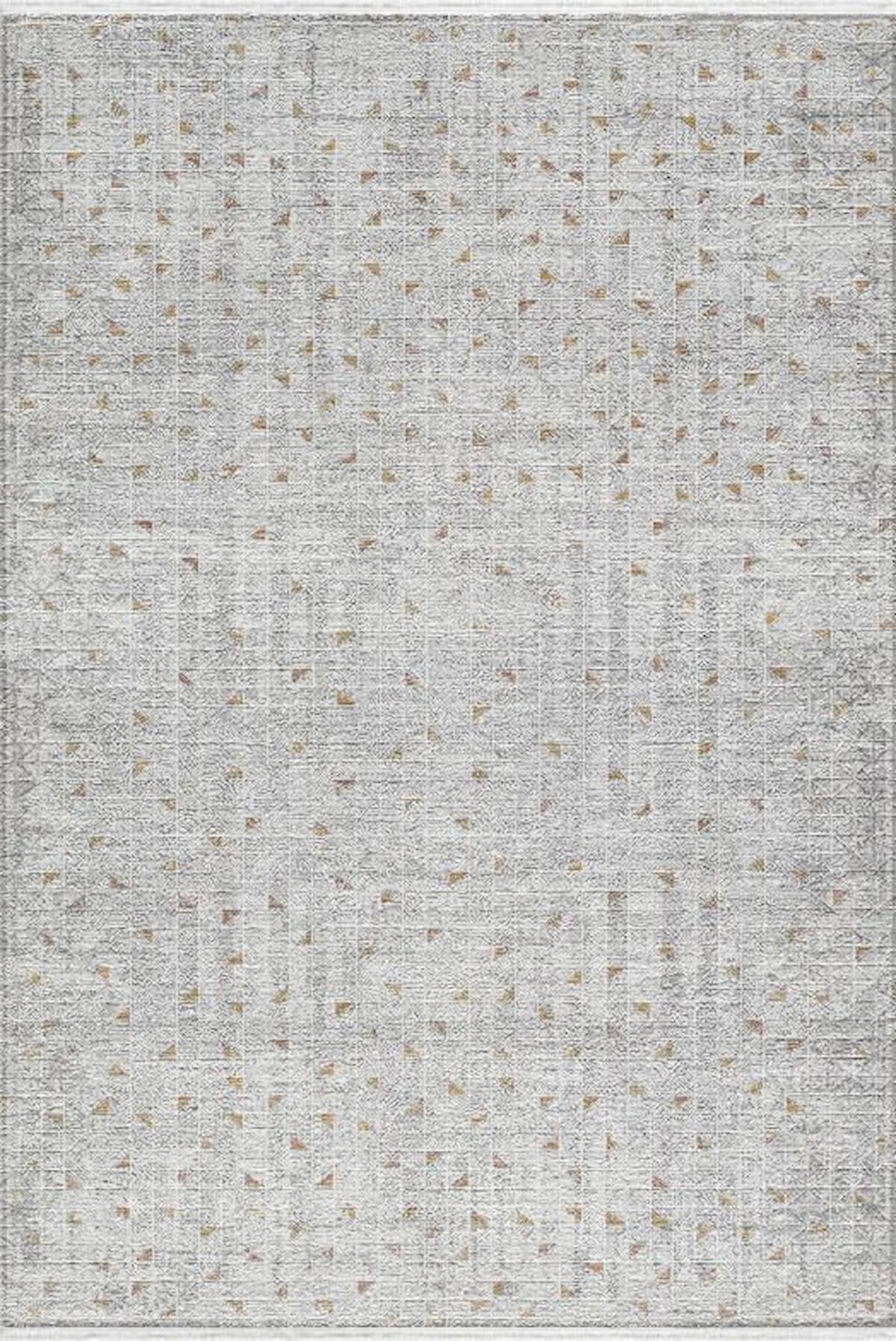 Atlas Halı Times TQ04C Gri 0.6 mm Akrilik Yıkanabilir İnce Kaymaz Jüt Taban Dikdörtgen Makine Dokuma Salon Halısı 120x400 cm