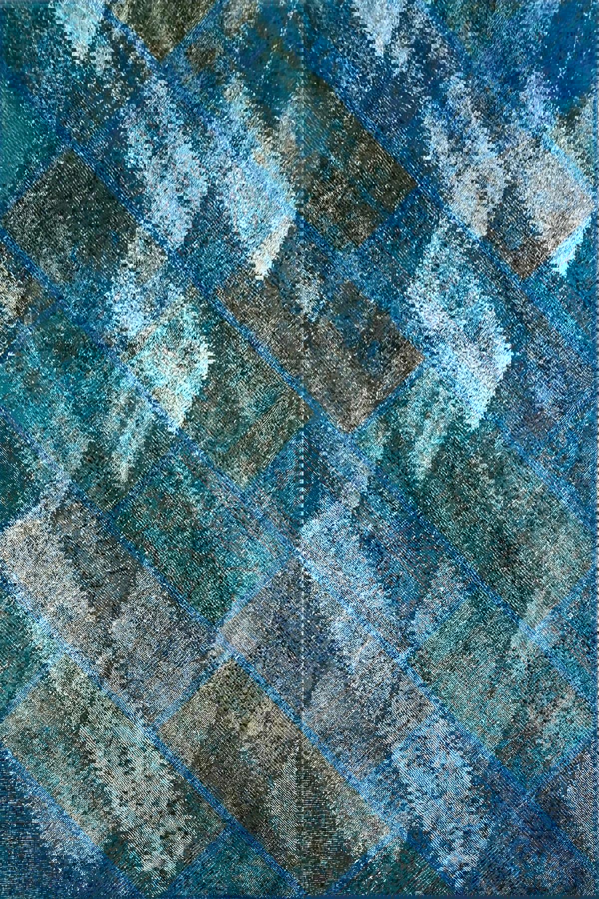 Çam Halı PW729 Çok Renkli 7 mm Yün Silinebilir Yıkanabilir Orta Dikdörtgen El Dokuması Salon Halısı 120x200 cm