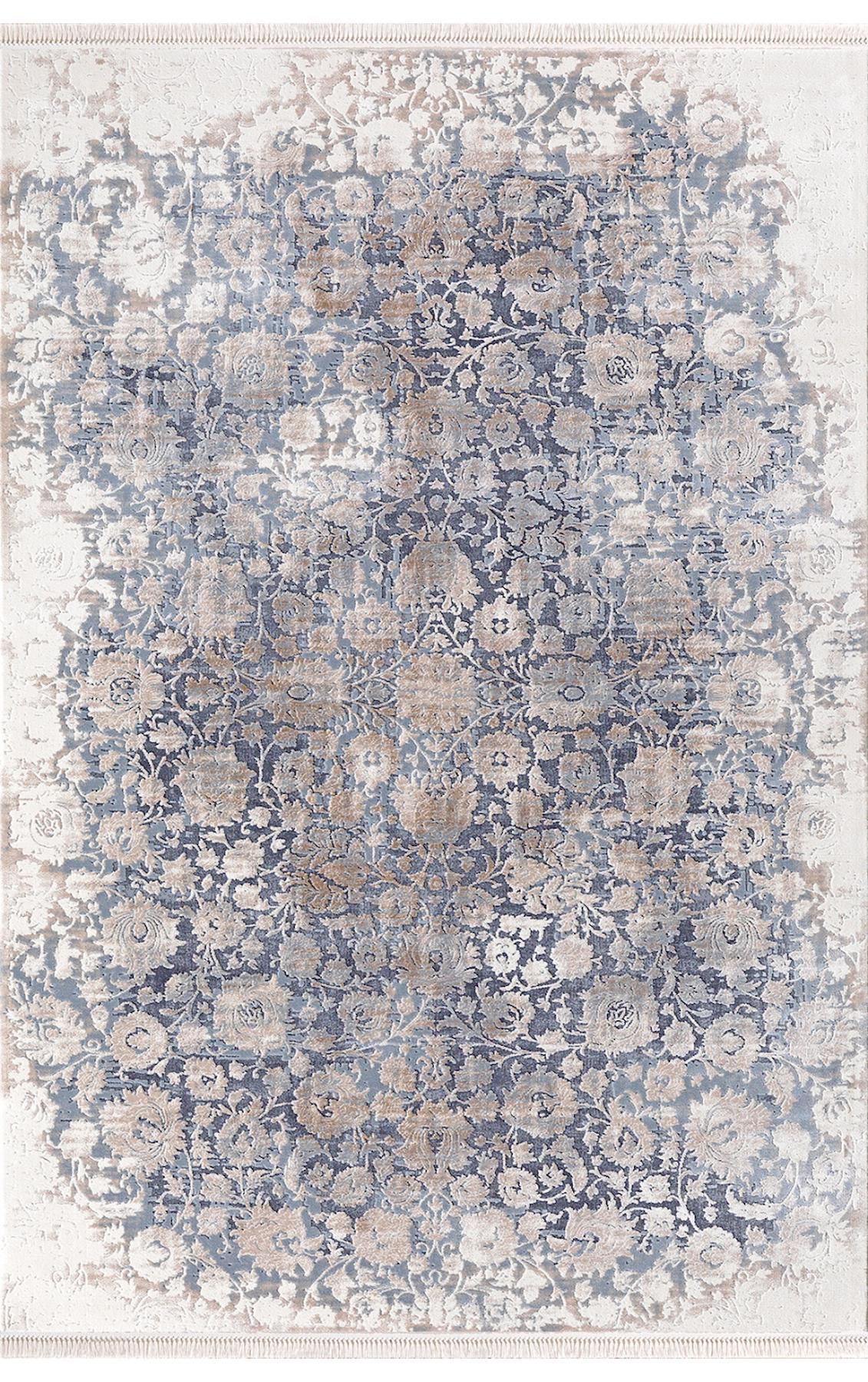 Padişah Santo 31880 Mavi 10 mm Akrilik Yıkanabilir İnce Dikdörtgen Makine Dokuma Salon Halısı 200x290 cm