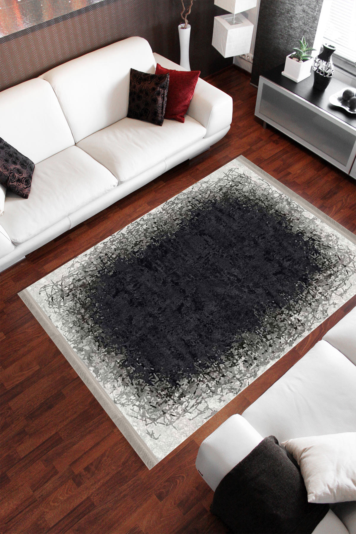 Homier Collection H-DK-5083A Krem 7 mm Pamuk Antibakteriyel Yıkanabilir Orta Kaymaz Dot Taban Dikdörtgen Makine Dokuma Salon Halısı 80x300 cm
