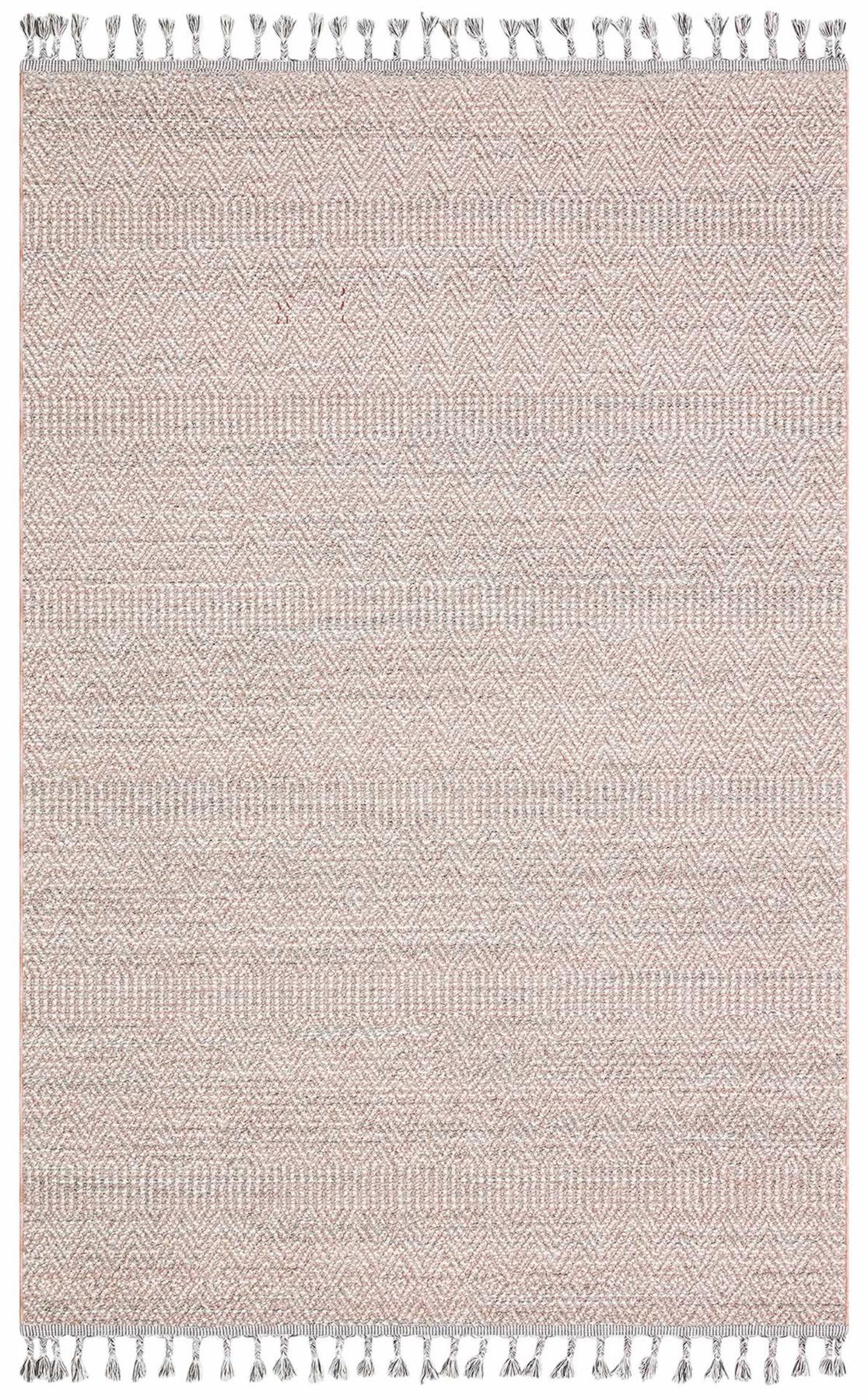 Eko Halı Soho SH01 Pembe 6-12 mm Polyester Silinebilir Yıkanabilir Orta Kaymaz Dikdörtgen Makine Dokuma Oturma Odası-Salon Halısı 100x500 cm