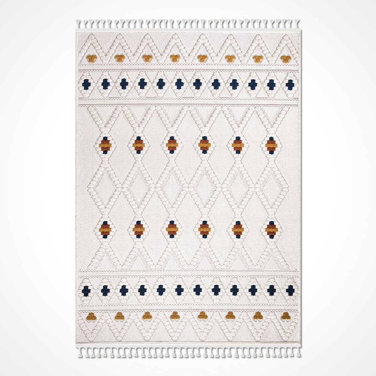 Crea Halı Liza 18502 Krem 10 mm Polyester Antibakteriyel Yıkanabilir Orta Dikdörtgen Makine Dokuma Salon Halısı 180x350 cm
