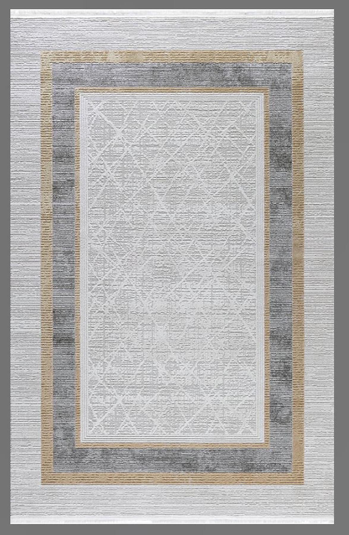 Padişah Santo Krem 9 mm Akrilik Yumuşak Yıkanabilir İnce Kaymaz Dikdörtgen Makine Dokuma Salon Halısı 160x230 cm