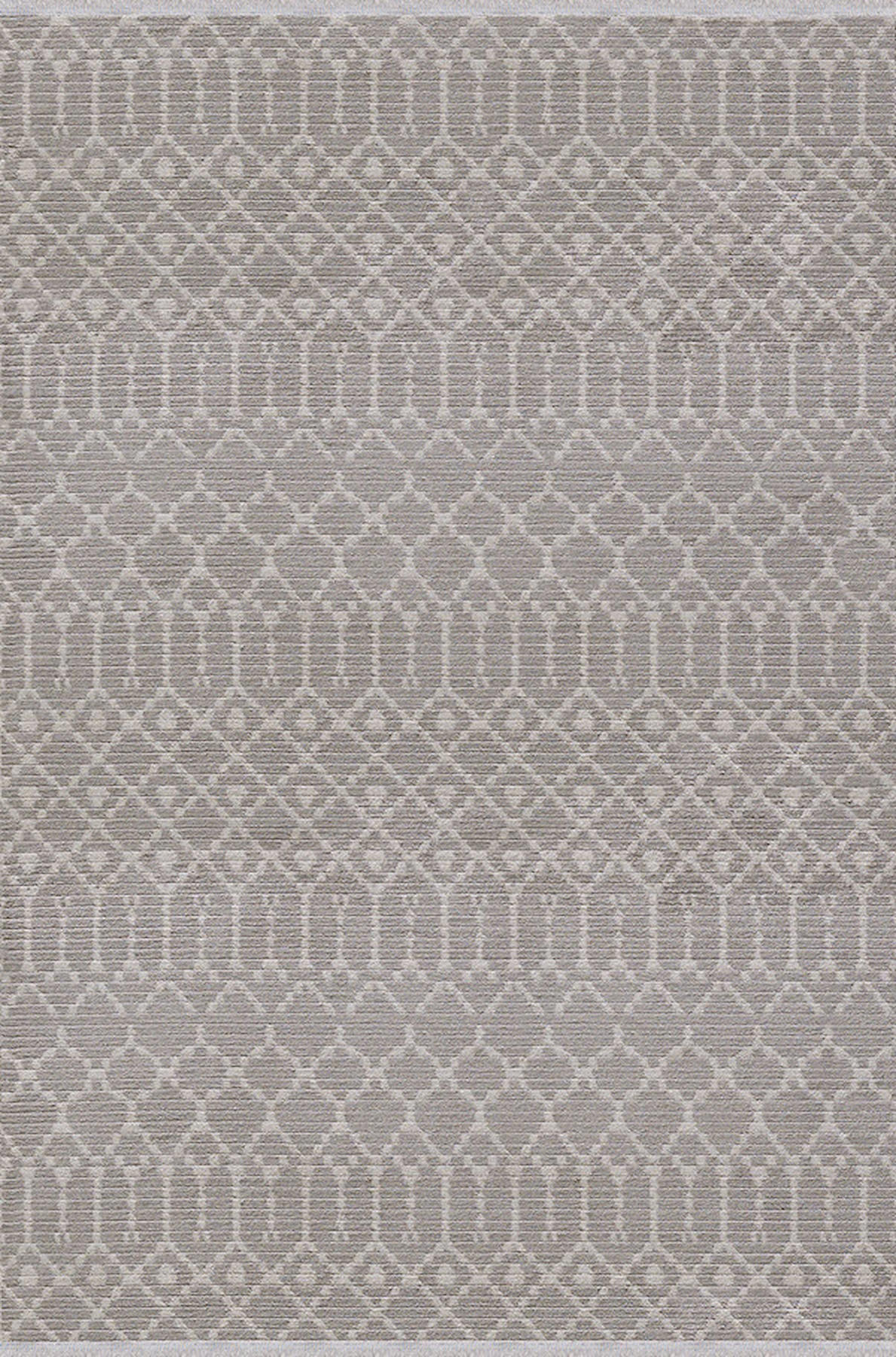 Dinarsu Nero 36475 Gri 8 mm Silinebilir Yıkanabilir Orta Kaymaz Geometrik Dikdörtgen Makine Dokuma Oturma Odası-Salon Halısı 80x120 cm