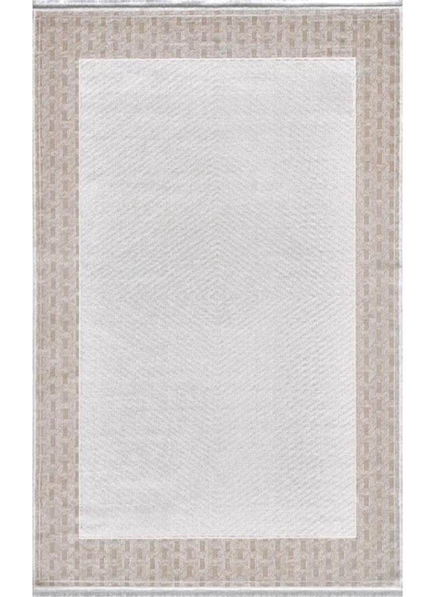 Royal Halı Elite QE07A Krem 7 mm Viskon Toz Tutmaz Yıkanabilir Kalın Kaymaz Lateks Taban Dikdörtgen Makine Dokuma Salon Halısı 100x200 cm