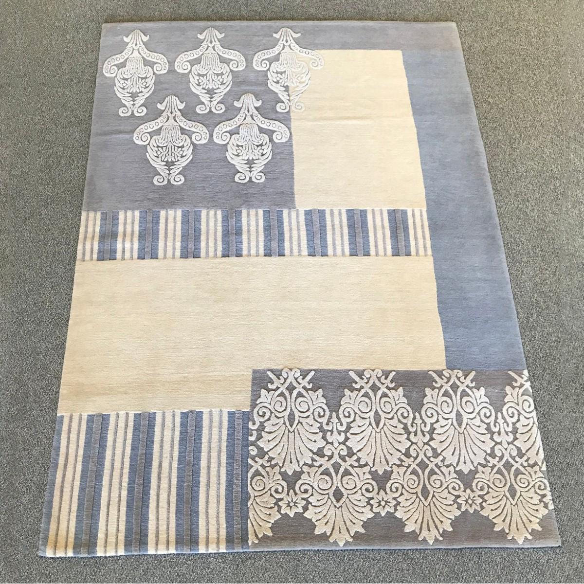 Agk Midium Silk M008 Ekru Yün Yıkanabilir İnce Kaymaz Jüt Taban Dikdörtgen Makine Dokuma Salon Halısı 100x200 cm