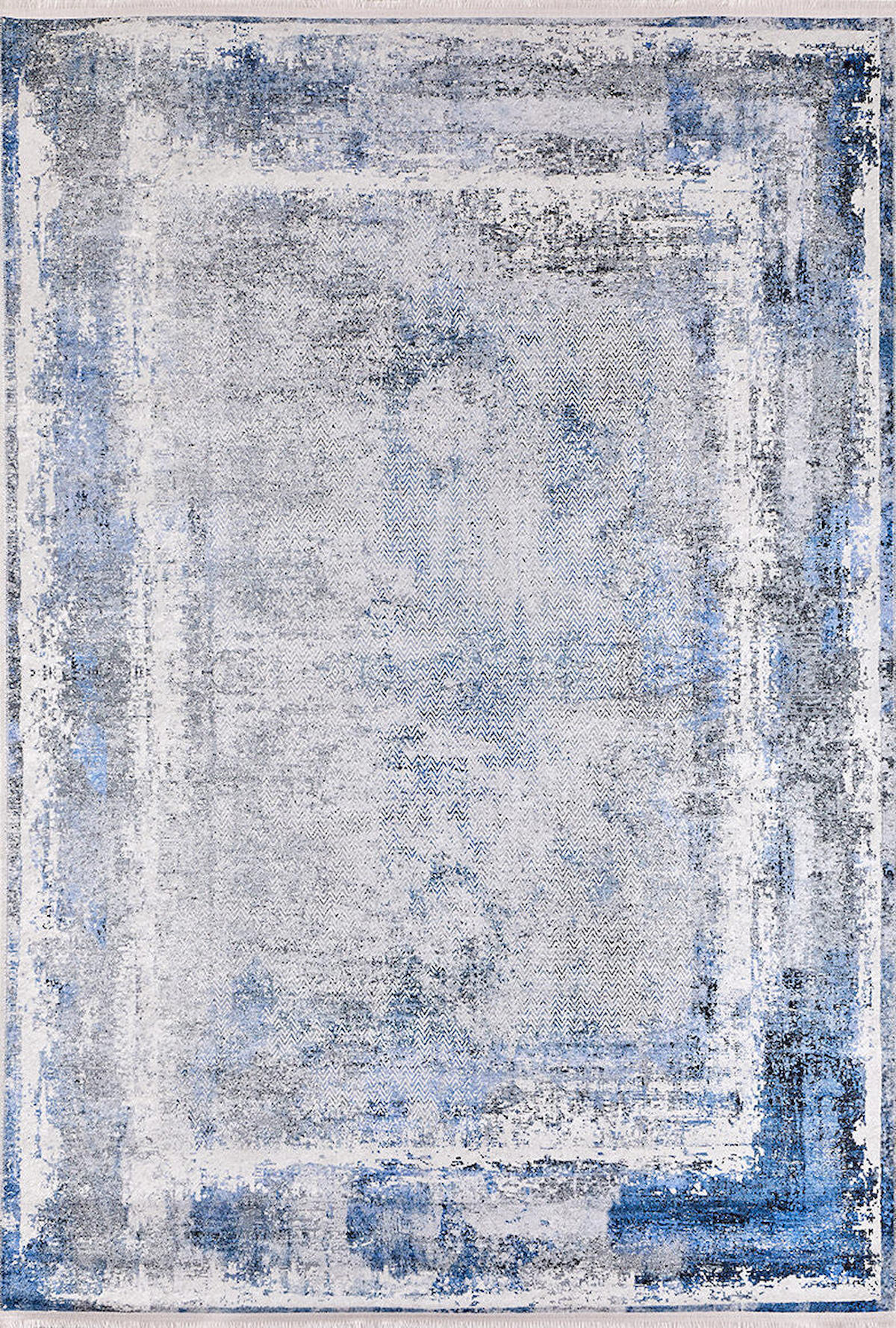 Halı Atölyesi Mavi 5 mm Pamuk Antibakteriyel Yıkanabilir İnce Kaymaz Taban Dikdörtgen Makine Dokuma Salon Halısı 180x180 cm