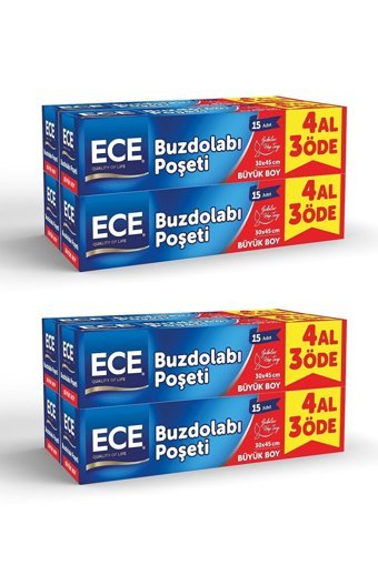 Ece Büyük Buz Dolabı Poşeti 8x15 Adet