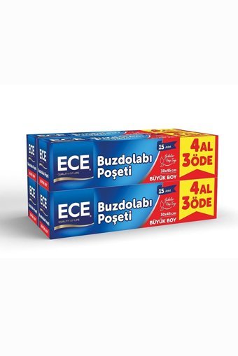 Ece Büyük Buz Dolabı Poşeti 8x15 Adet