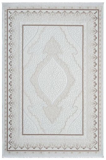 Kreasyon Halı MX008 Krem 8 mm Polyester Yıkanabilir Kalın Dikdörtgen Makine Dokuma Salon Halısı 125x200 cm