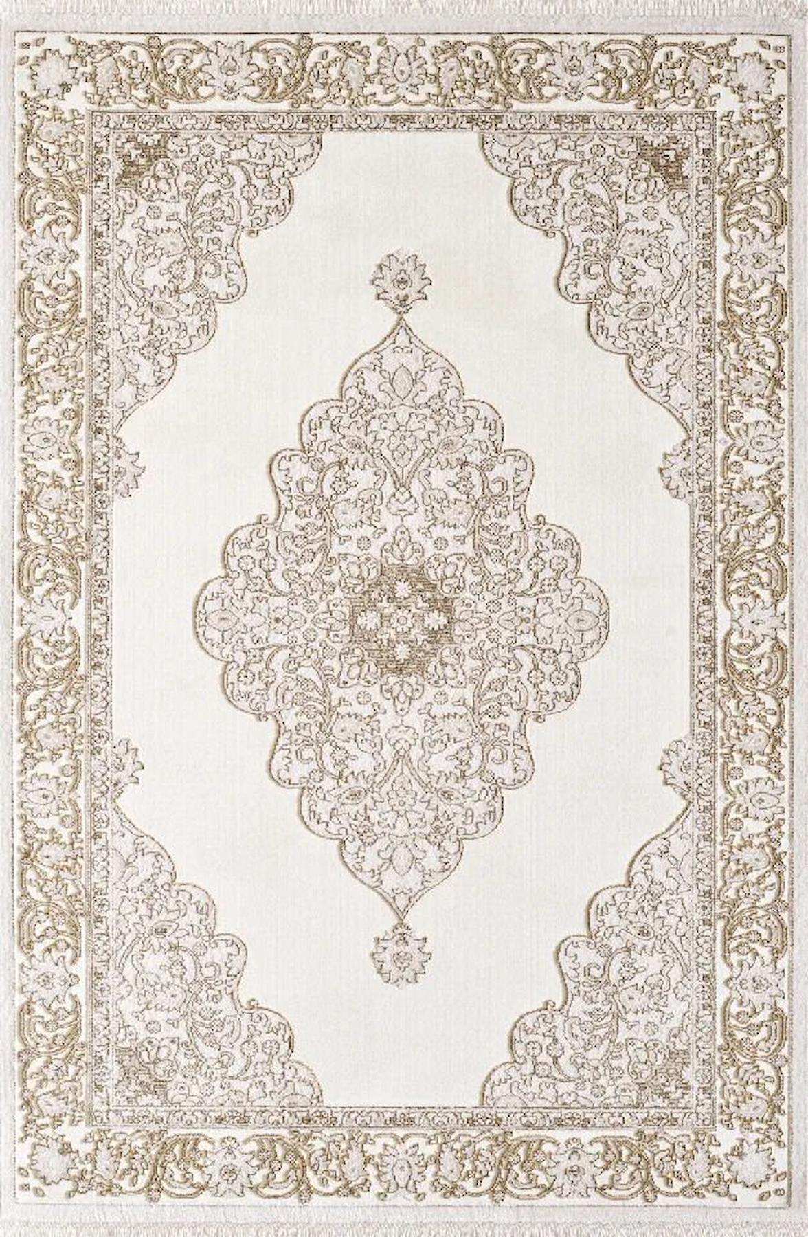 Pierre Cardin Prime JA06C Bej-Kahverengi 0.8 mm Akrilik Antibakteriyel Yıkanabilir İnce Kaymaz Dikdörtgen Makine Dokuma Salon Halısı 80x150 cm