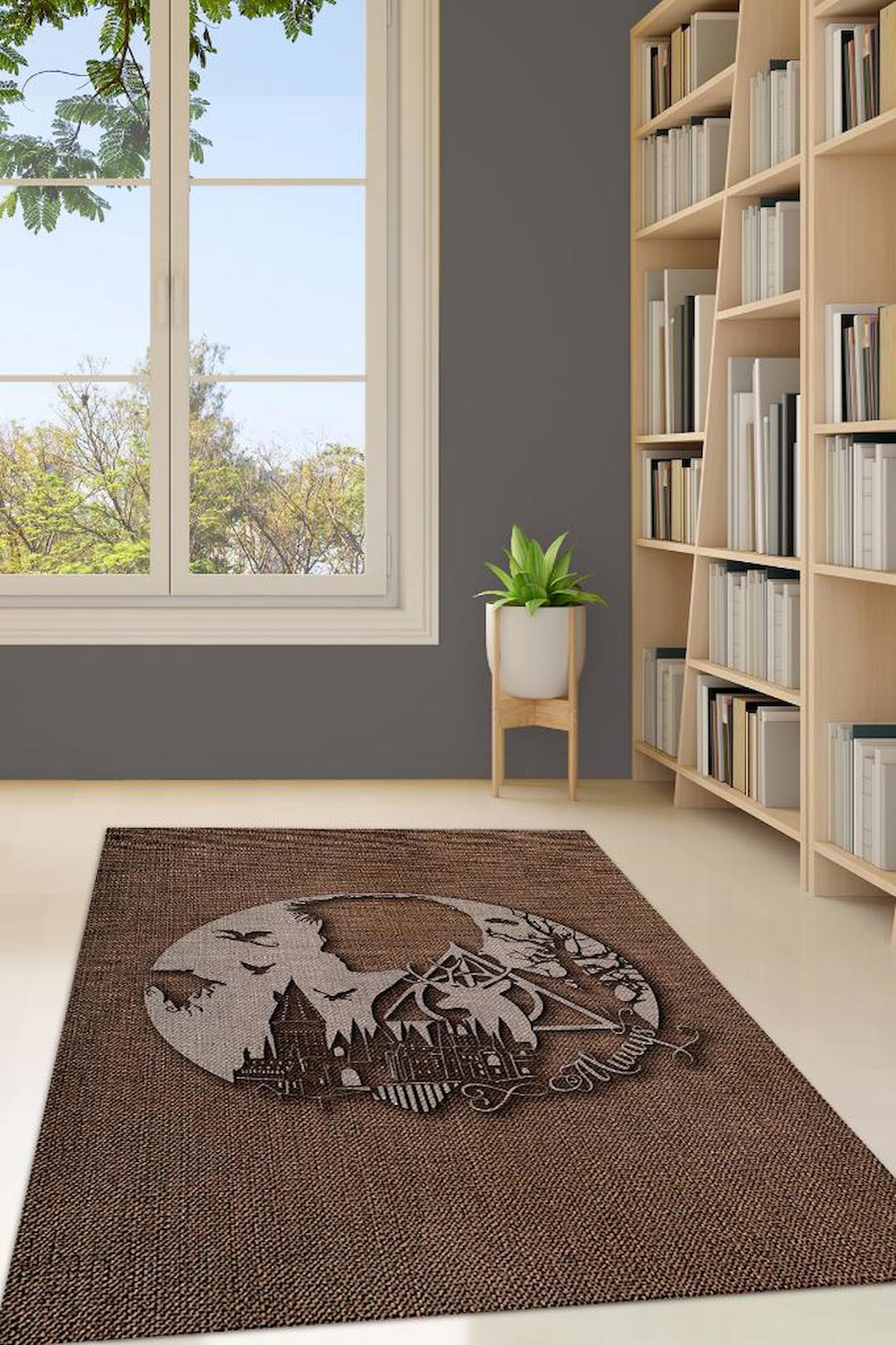 Homshtag Harry Potter Çok Renkli 4 mm Pamuk Antistatik Yıkanabilir İnce Kaymaz Dikdörtgen Makine Dokuma Genç Odası Halısı 80x200 cm