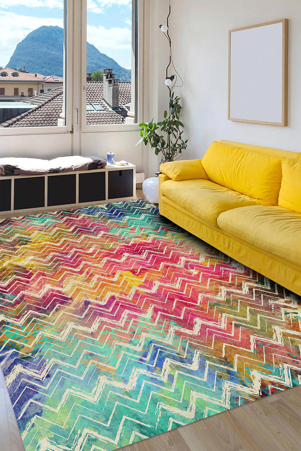 Aida Home Alvin Krem 0.5 mm Pamuk Yıkanabilir İnce Kaymaz Jüt Taban Dikdörtgen Makine Dokuma Salon Halısı 80x150 cm