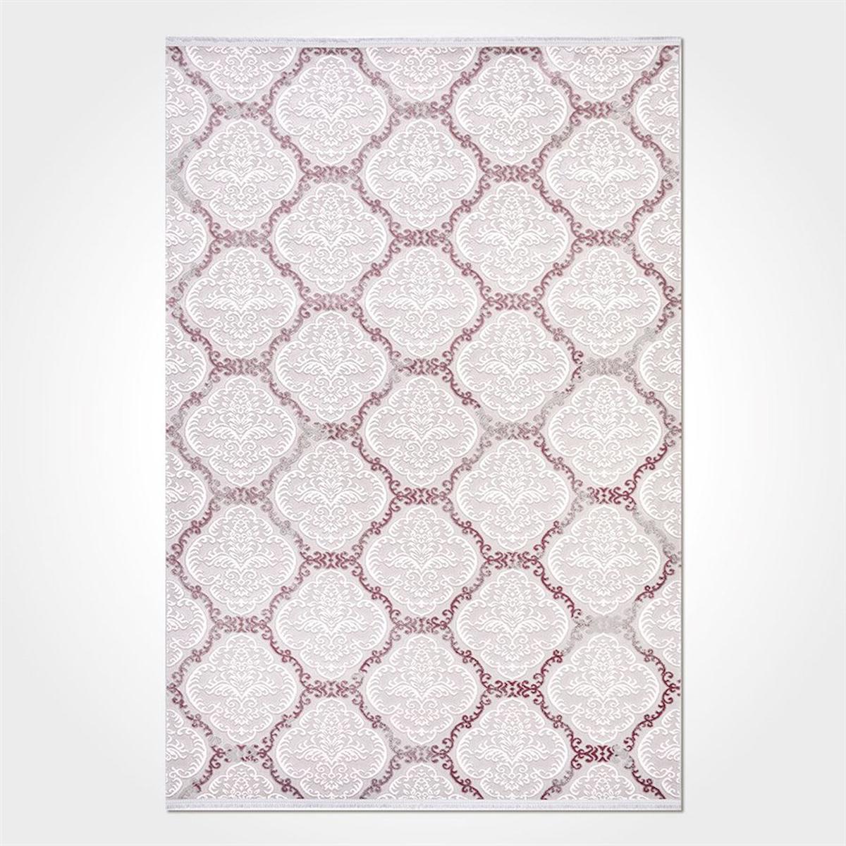Crea Halı Argilla 15526K Pembe 10 mm Akrilik Toz Tutmaz Yıkanabilir Orta Dikdörtgen Makine Dokuma Salon Halısı 100x150 cm