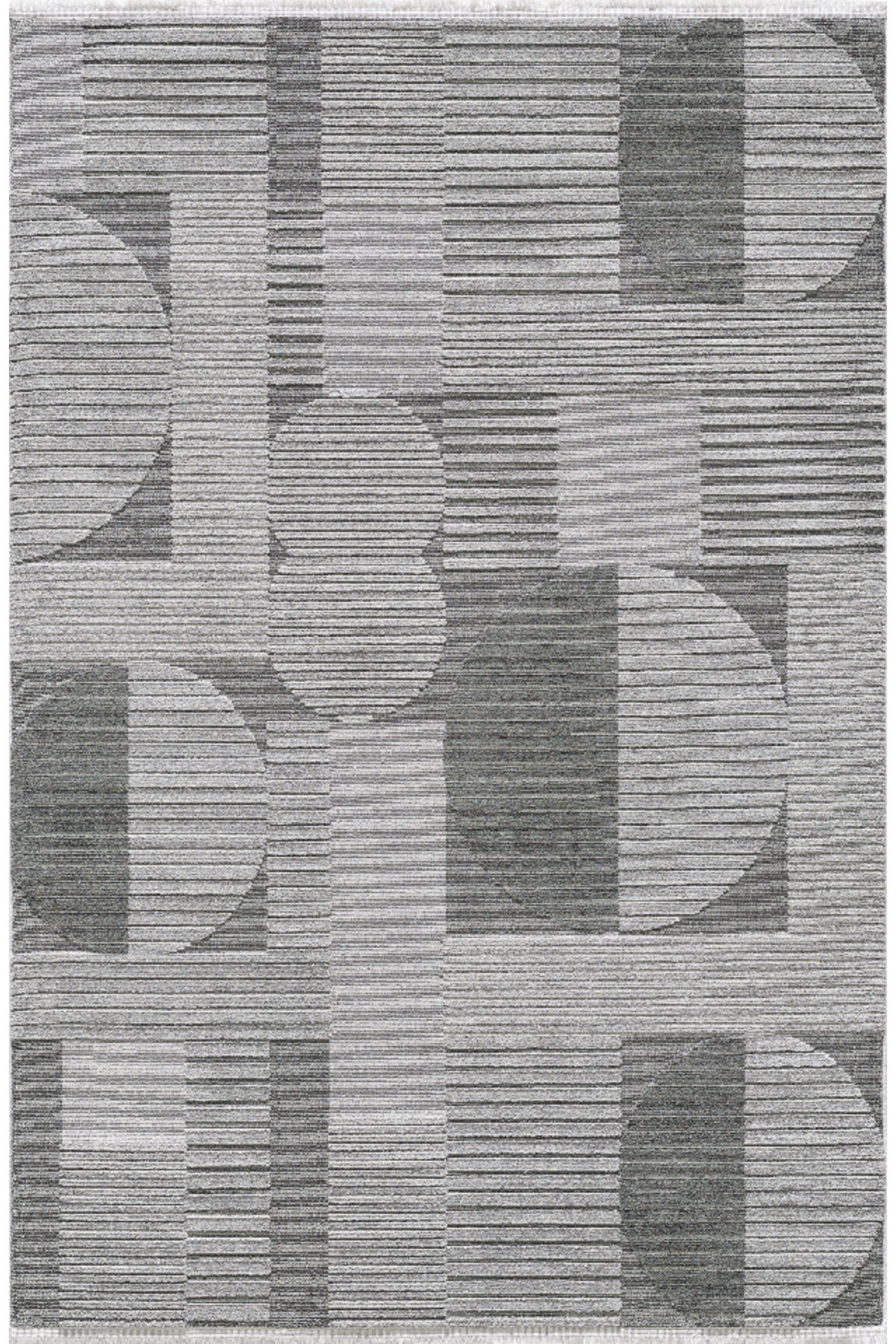 Pierre Cardin Greyna Antrasit 9 mm Mikropolyester Yumuşak Yıkanabilir İnce Kaymaz Geometrik Dikdörtgen Makine Dokuma Salon Halısı 160x230 cm