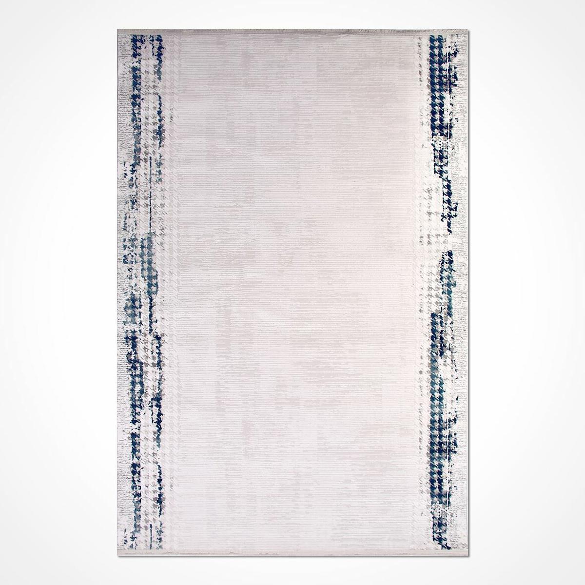Crea Halı Amazon 12059K Krem 4 mm Akrilik-Viskon Yıkanabilir İnce Soyut Temalı Dikdörtgen Makine Dokuma Salon Halısı 160x160 cm