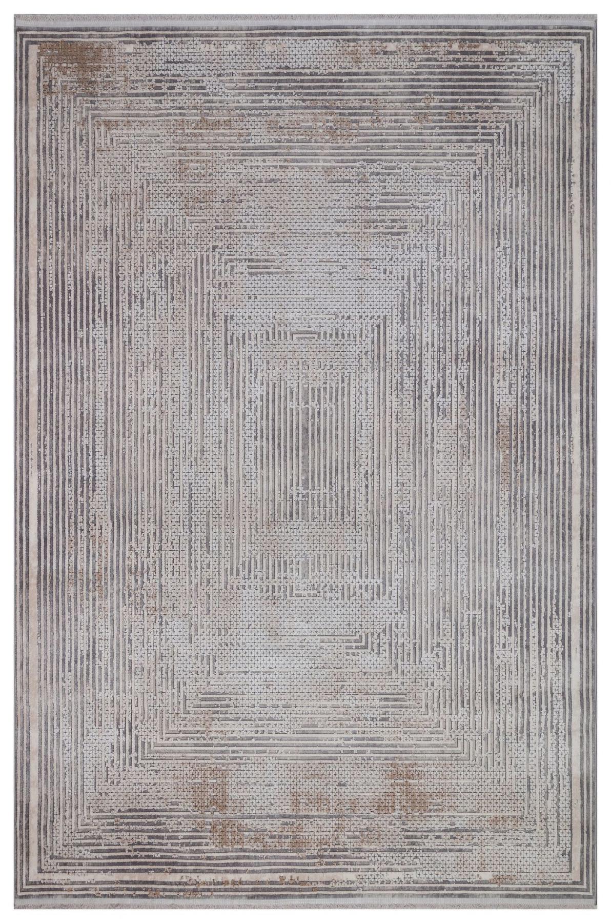 Apex Serenity 7861 Çok Renkli Pamuk Yıkanabilir İnce Kaymaz Jüt Taban Dikdörtgen Makine Dokuma Salon Halısı 100x150 cm