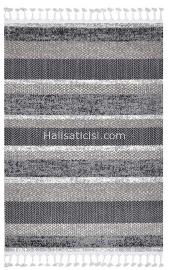 Toprak Halı Utopia 2417 Çok Renkli 17 mm Polyester Yumuşak Yıkanabilir Kalın Dikdörtgen Makine Dokuma Antre-Oturma Odası-Salon-Yatak Odası Halısı 80x150 cm