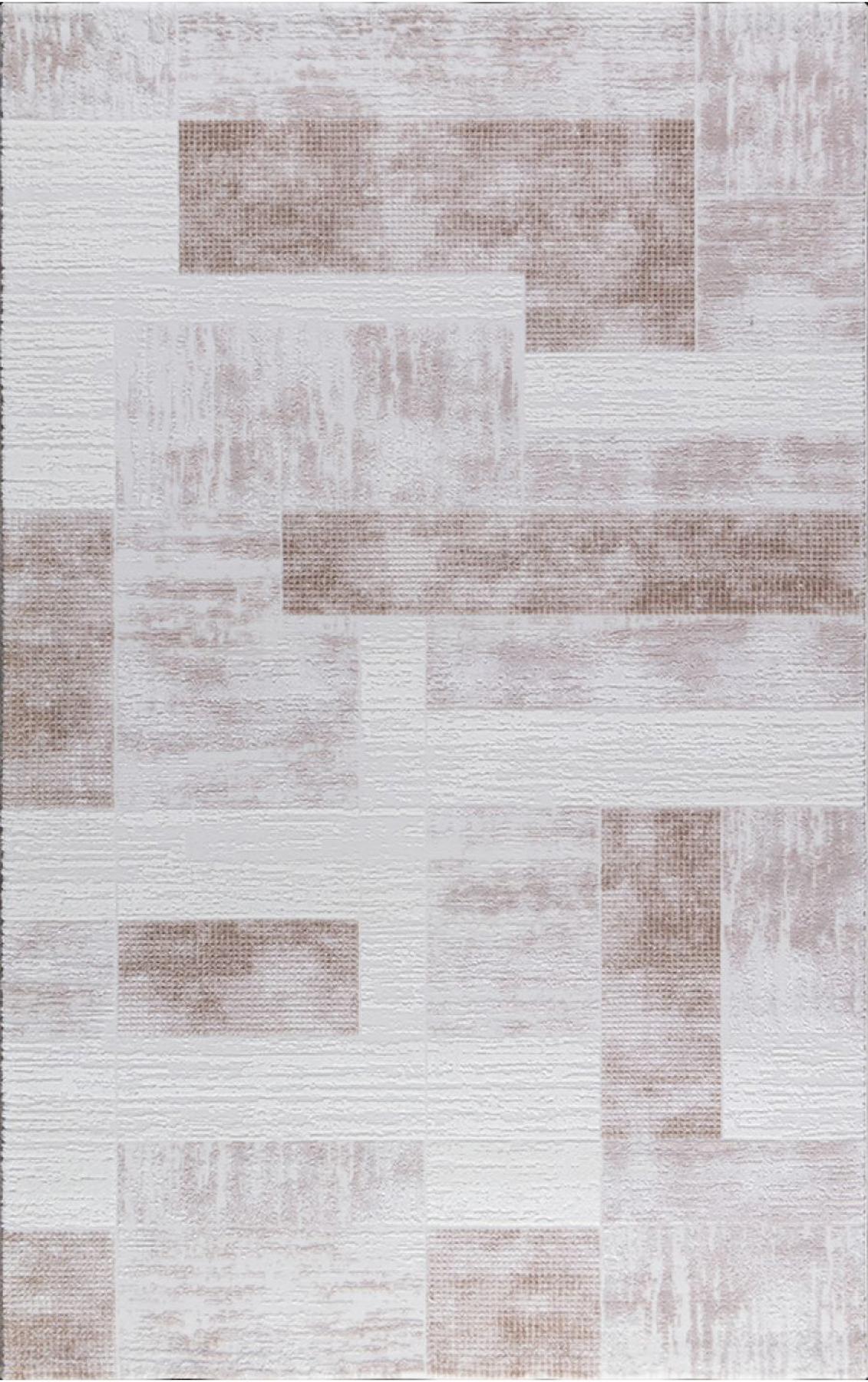 Padişah Şato 64955 Krem 6 mm Akrilik Yıkanabilir İnce Dikdörtgen Makine Dokuma Salon Halısı 100x180 cm
