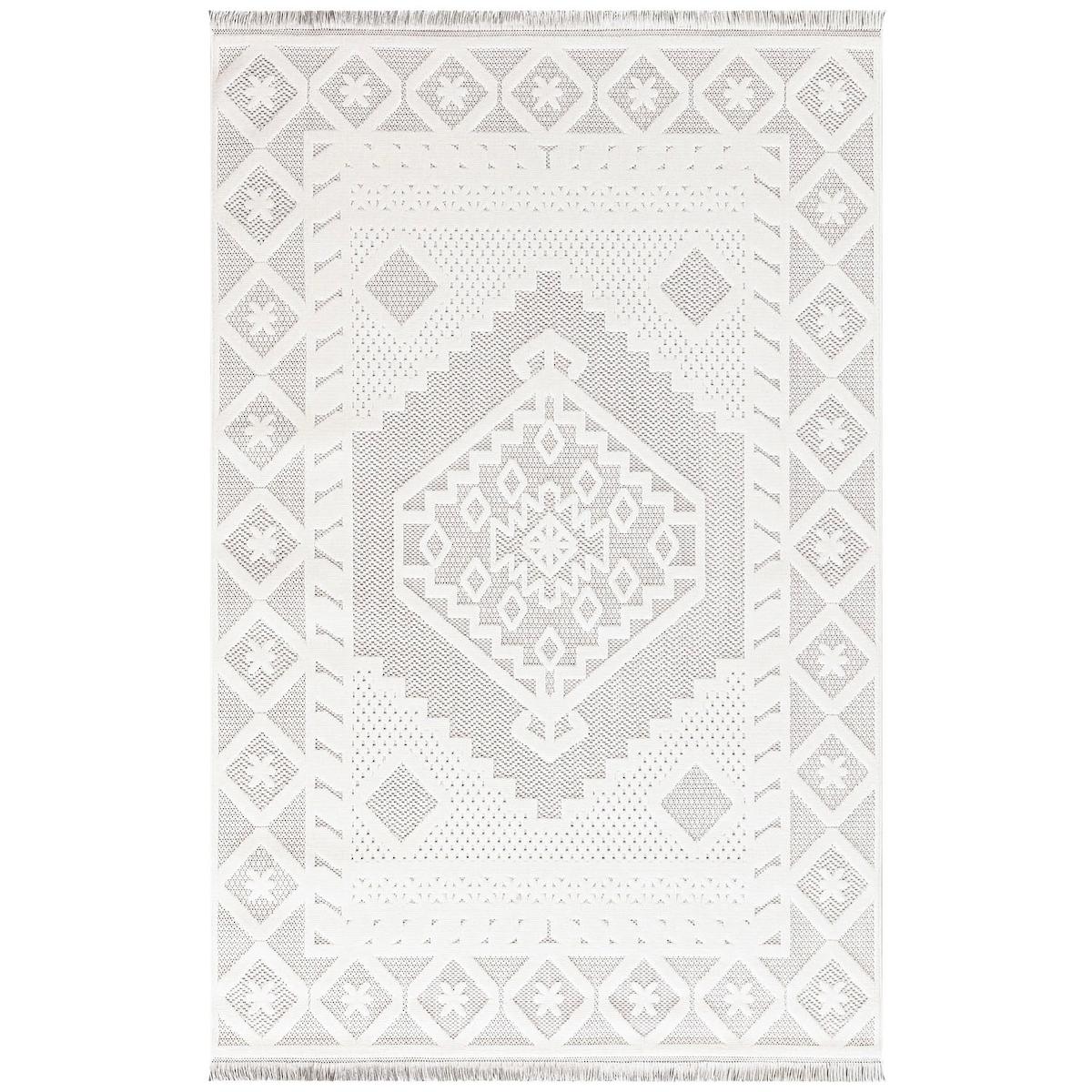 İpek Mekik Halı Duru Risby 1857 Krem 10 mm Polyester Yıkanabilir Orta Kaymaz Dikdörtgen Makine Dokuma Antre-Çocuk Odası-Salon-Yatak Odası Halısı 80x300 cm