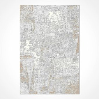 Crea Halı Milad MD006 Krem 7.5 mm Akrilik-Viskon Toz Tutmaz Yıkanabilir Orta Pamuk Taban Soyut Temalı Dikdörtgen Makine Dokuma Salon Halısı 80x100 cm