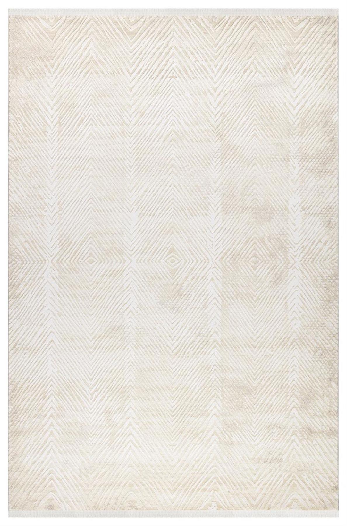 İpek Mekik Halı Gaspara 14581 Krem 11 mm Akrilik Yıkanabilir Orta Kaymaz Dikdörtgen Makine Dokuma Antre-Çocuk Odası-Salon-Yatak Odası Halısı 180x180 cm