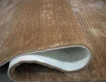 Royal Halı Kahverengi 12 mm Peluş Yumuşak Yıkanabilir Kalın Kaymaz Jel Taban Kare Makine Dokuma Salon Halısı 180x180 cm