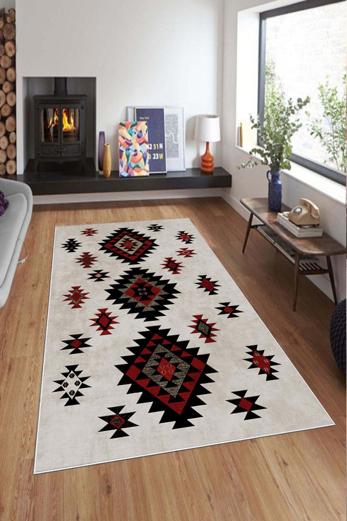 Aldora A133 Kırmızı 9 mm Deri Yıkanabilir Kaymaz Taban Dikdörtgen Makine Dokuma Salon Halısı 240x340 cm
