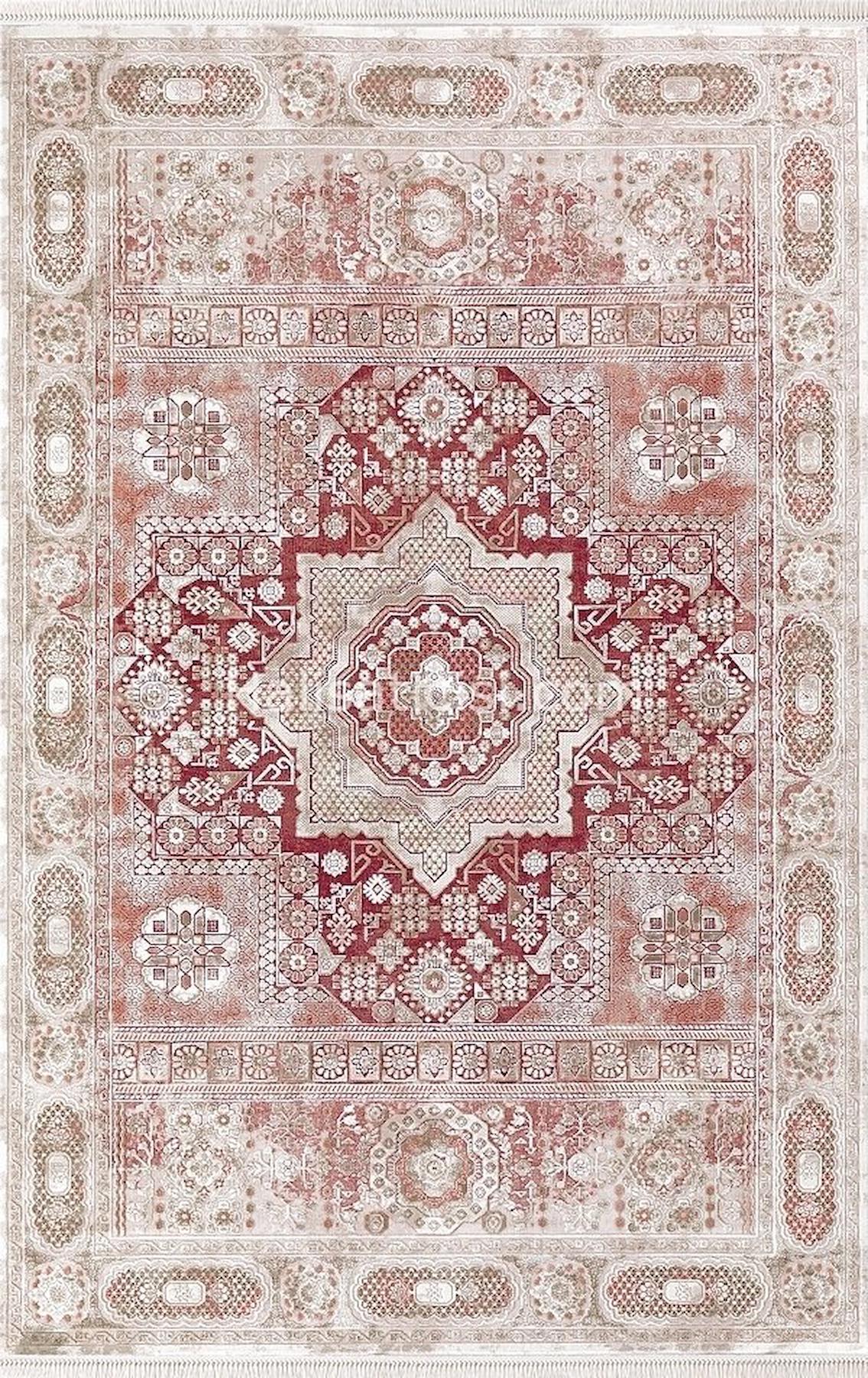 Merinos Rodin 31920 Krem 11 mm Akrilik Toz Tutmaz Yıkanabilir Kalın Kaymaz Dikdörtgen Makine Dokuma Salon Halısı 100x200 cm