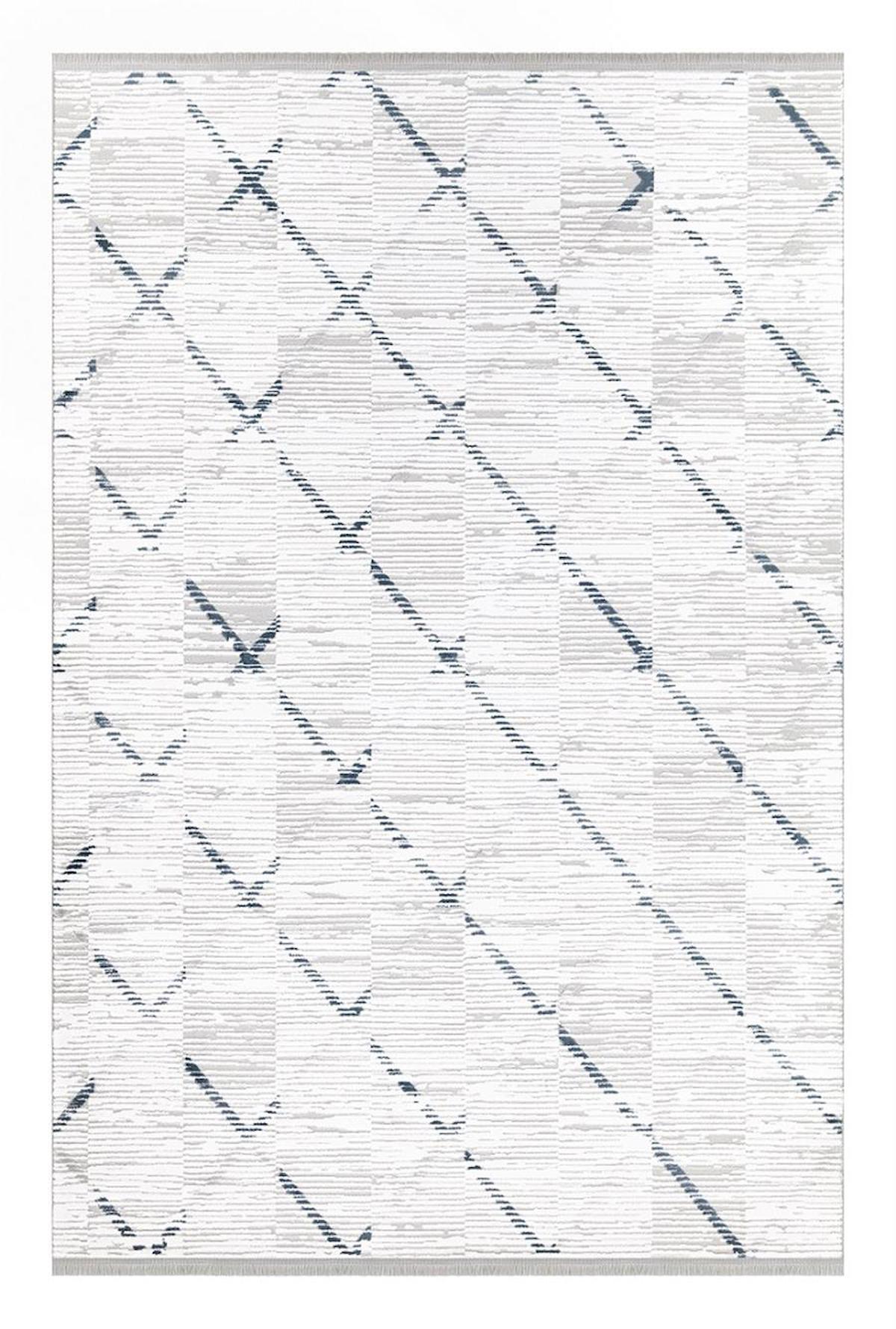 İpek Mekik Halı Gaspara 14855 Mavi 11 mm Akrilik Yıkanabilir Orta Kaymaz Jüt Taban Dikdörtgen Makine Dokuma Antre-Çocuk Odası-Salon-Yatak Odası Halısı 140x200 cm