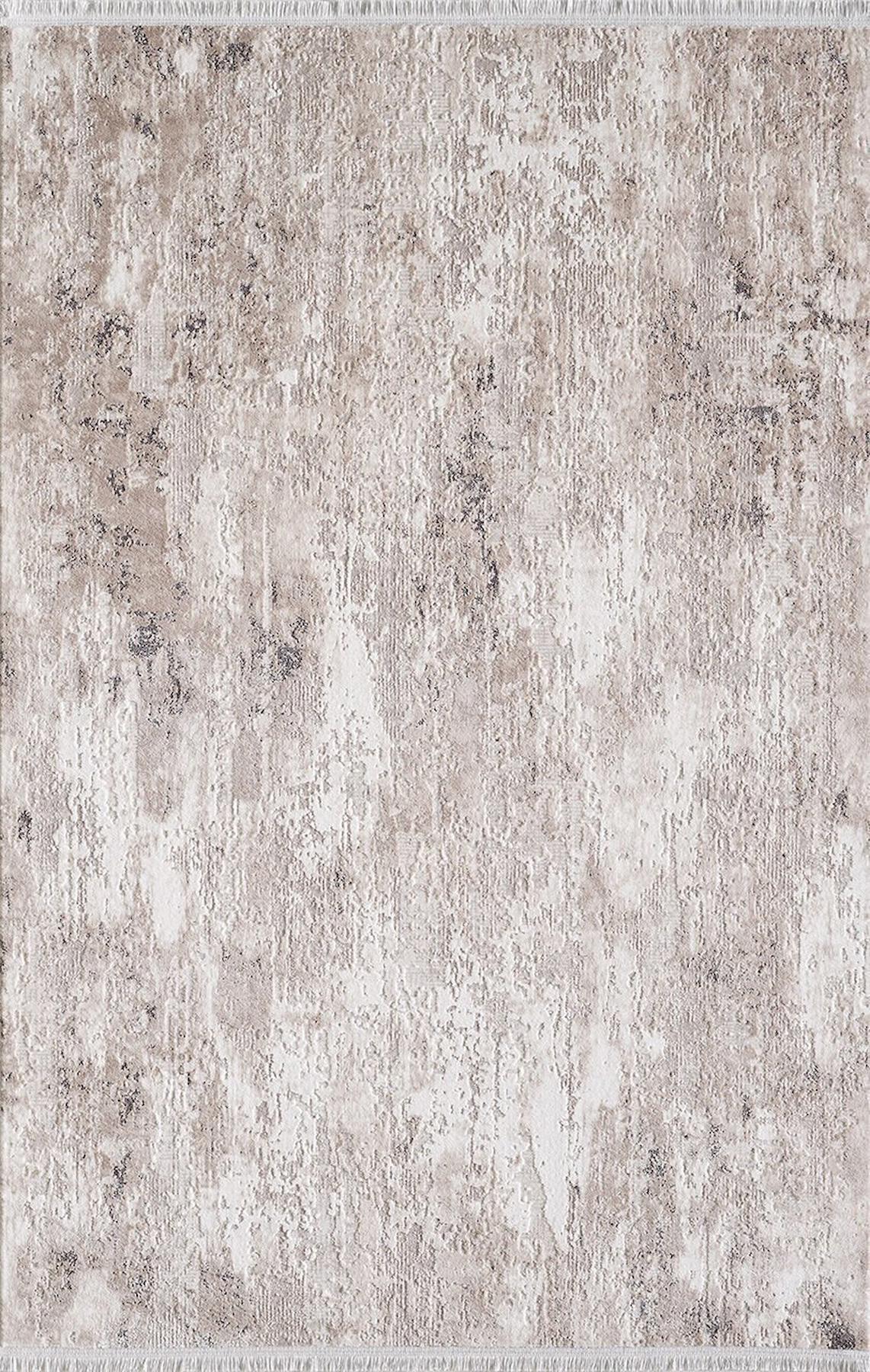 Artemis Halı 02436A Krem Akrilik Yıkanabilir İnce Kaymaz Jüt Taban Dikdörtgen Makine Dokuma Salon Halısı 120x180 cm