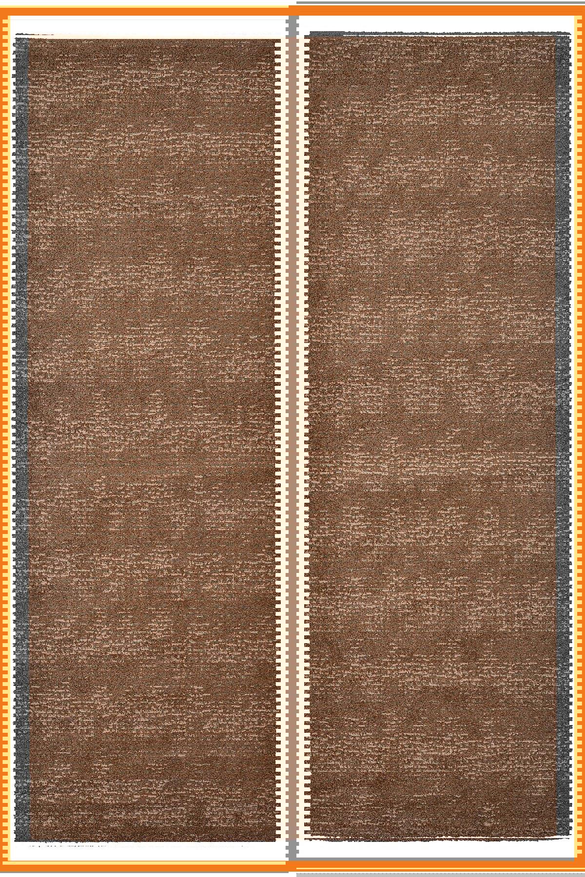 Alony Home Langsted Kahverengi 13 mm Polipropilen İnce Kaymaz Jüt Taban Dikdörtgen El Dokuması Salon Halısı 80x150 cm