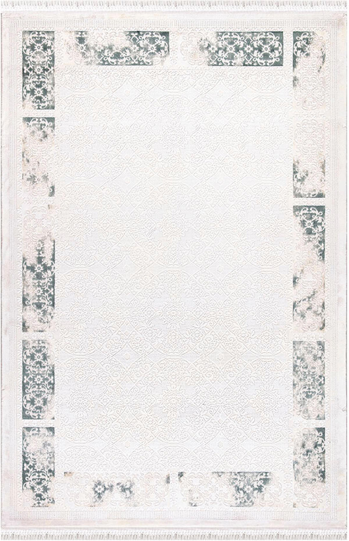 İpek Home Blossom 13476 Bej-Gri 10 mm Bambu Toz Tutmaz Yıkanabilir Orta Kaymaz Pamuk Taban Dikdörtgen Makine Dokuma Antre-Çocuk Odası-Salon-Yatak Odası Halısı 80x180 cm