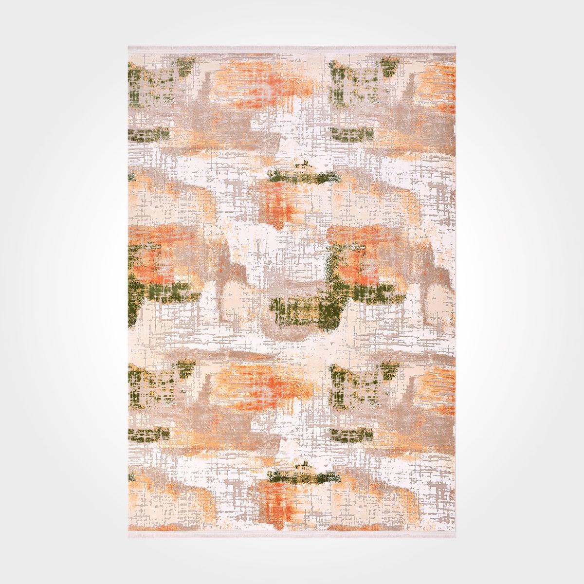 Crea Halı Cosmos 7708A Krem 11 mm Akrilik Toz Tutmaz Yıkanabilir Orta Soyut Temalı Dikdörtgen Makine Dokuma Salon Halısı 80x150 cm