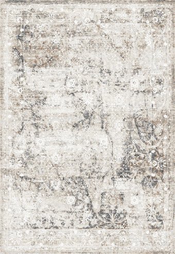 Elexsus Ascension 3323 Krem 8 mm Viskon Silinebilir Yıkanabilir Orta Kaymaz Dikdörtgen Makine Dokuma Oturma Odası-Salon Halısı 160x300 cm