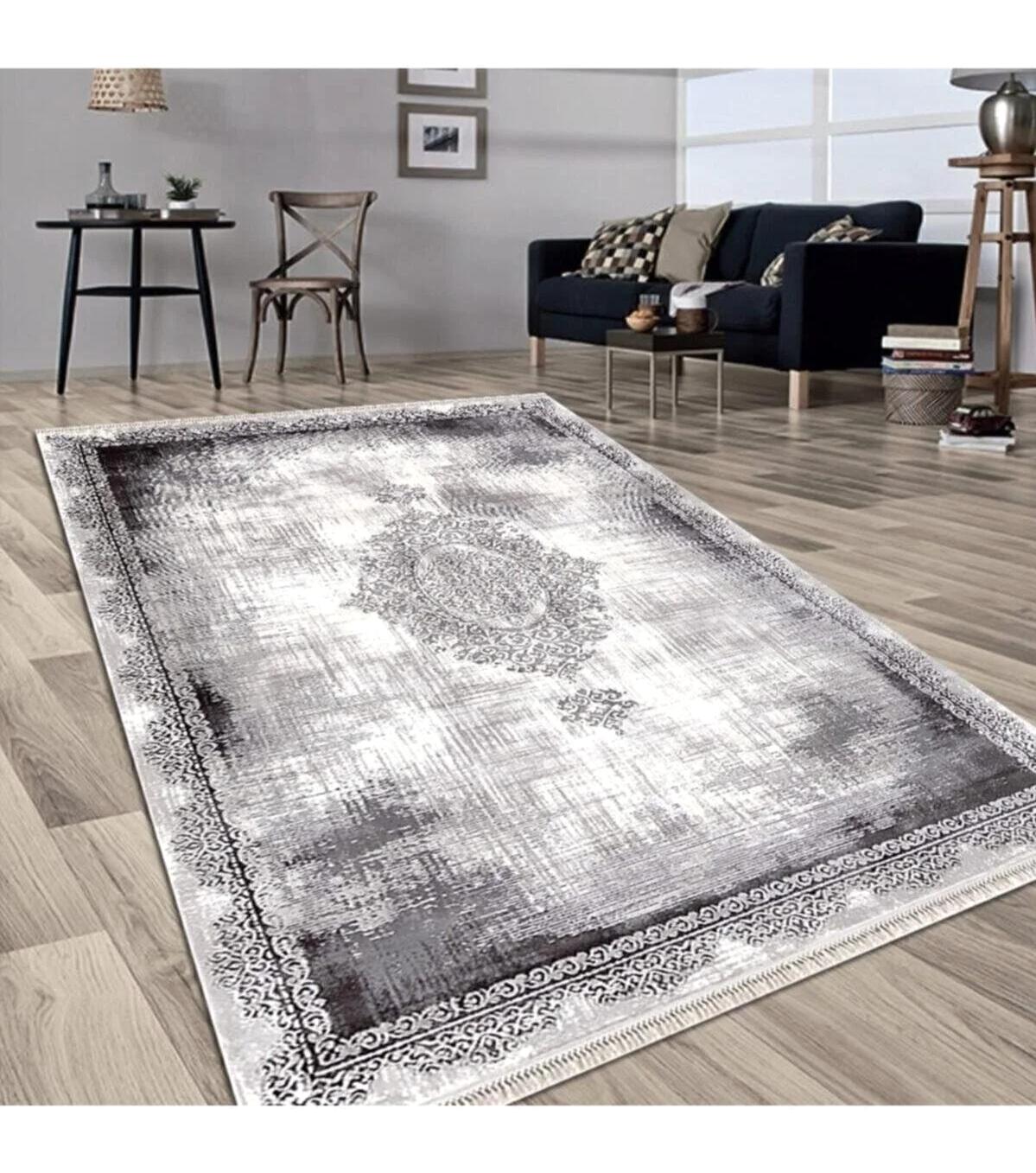 Merinos  Rodin 19770 Krem 11 mm Akrilik Antibakteriyel Yıkanabilir İnce Kaymaz Dikdörtgen Makine Dokuma Salon Halısı 100x300 cm