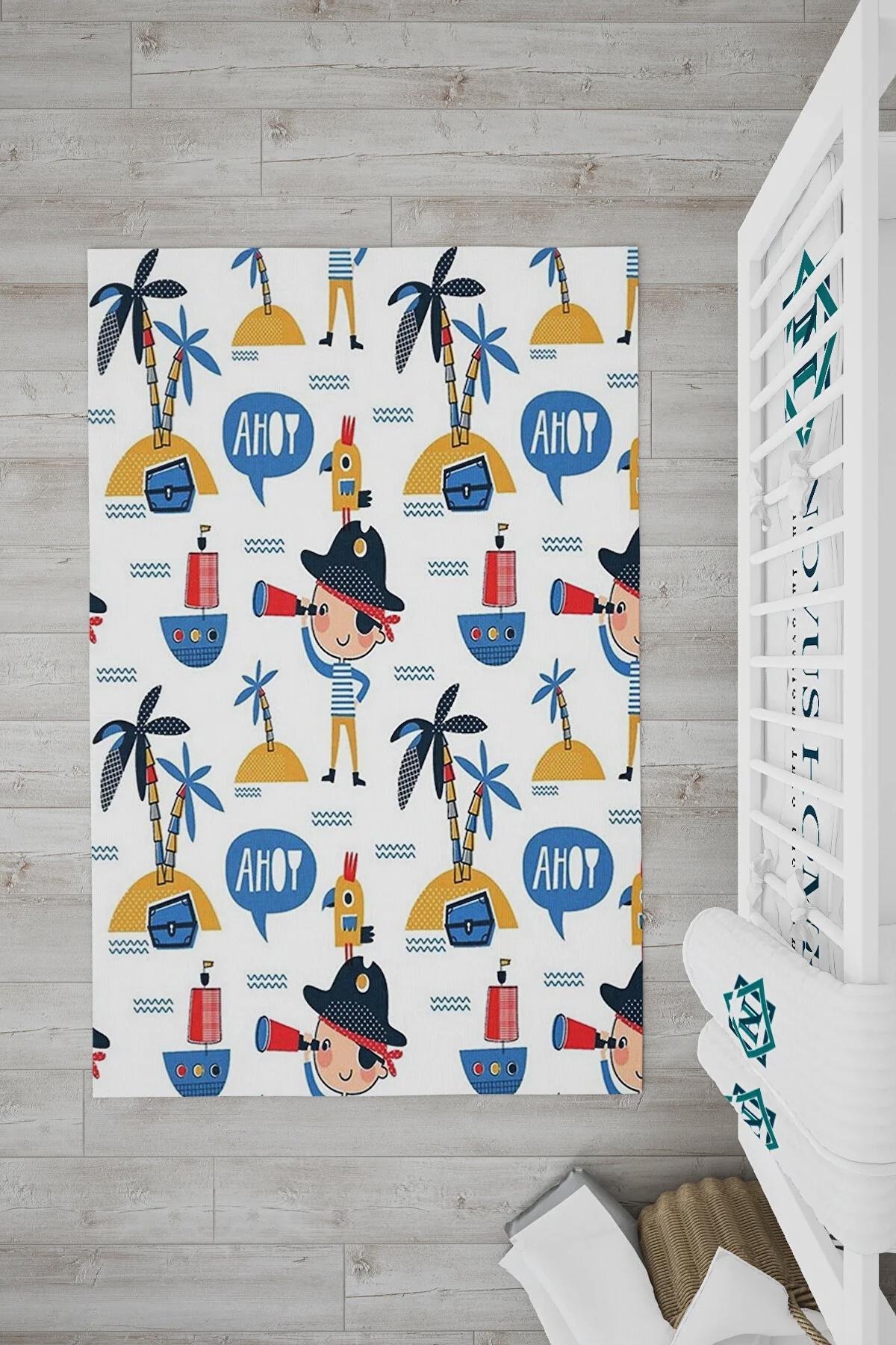 Novus Home Punto Serisi Krem 7 mm Polyester Antibakteriyel-Toz Tutmaz-Yalıtıma Yardımcı Yıkanabilir İnce Kaymaz Taban Dikdörtgen Makine Dokuma Çocuk Odası Halısı 120x180 cm