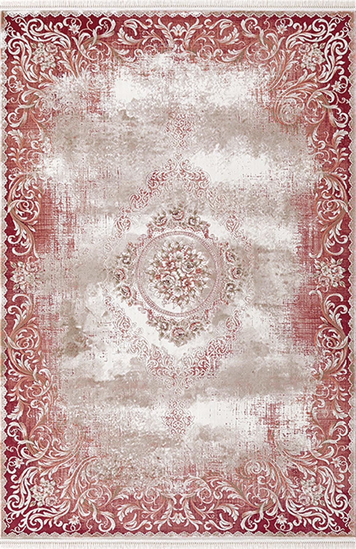 Efsane Halı Esmira 31890 Vizon 8 mm Akrilik Silinebilir Yıkanabilir Orta Kaymaz Dikdörtgen Makine Dokuma Salon Halısı 180x180 cm