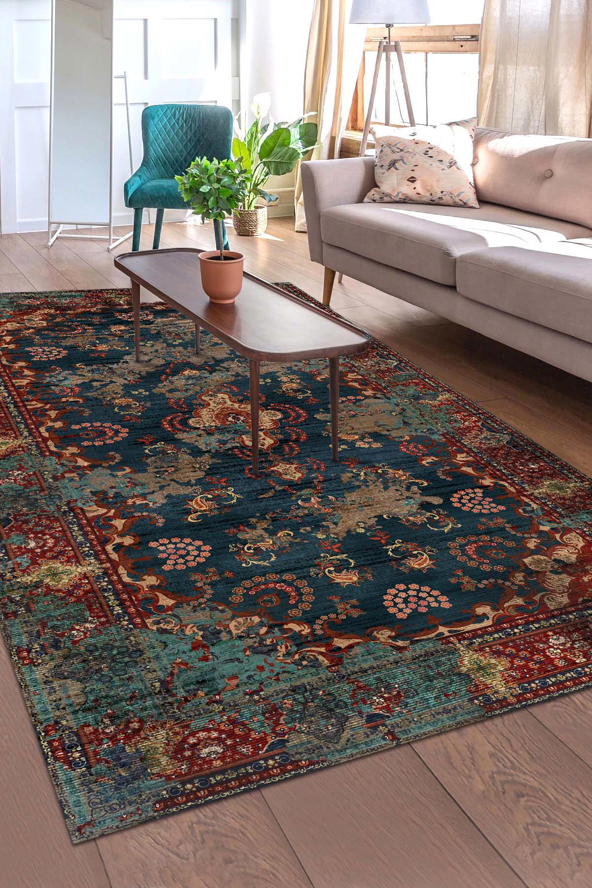 Aida Home Kinevart Krem 0.5 mm Pamuk Yıkanabilir Kaymaz Taban Dikdörtgen Makine Dokuma Salon Halısı 100x200 cm