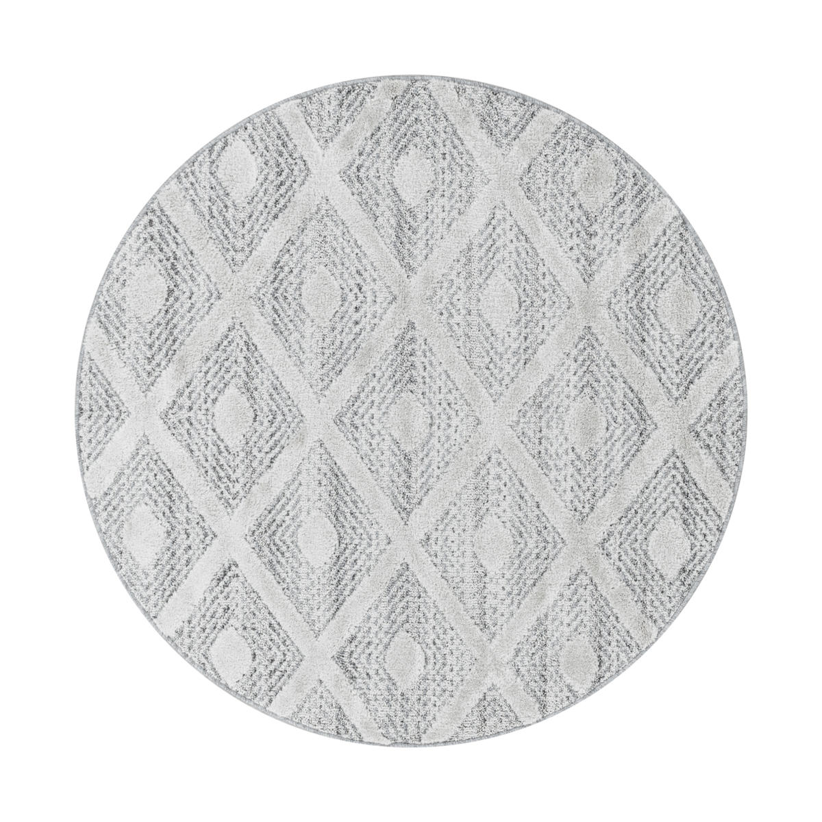 Wide Shop Gri 18 mm Polipropilen Yıkanabilir İnce Kaymaz Jüt Taban Yuvarlak Makine Dokuma Salon Halısı 160x230 cm