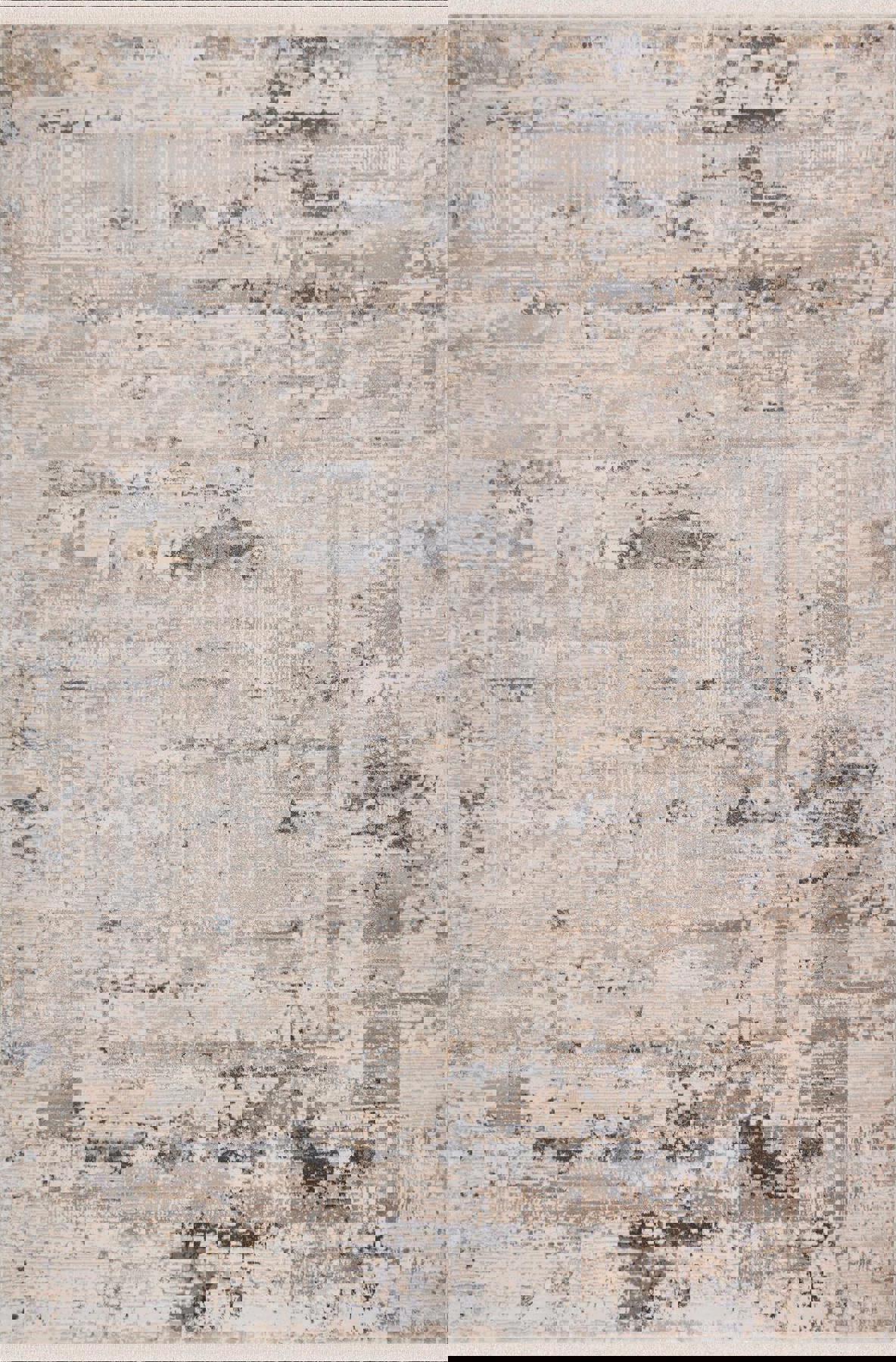 Sanat Halı Hera 3549 Krem 11 mm Polyester Antibakteriyel Yıkanabilir Kalın Kaymaz Lateks Taban Dikdörtgen Makine Dokuma Salon Halısı 100x200 cm