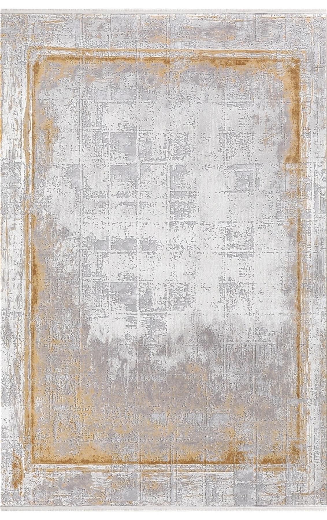 Dinarsu Electra 31974 Gri 7 mm Akrilik Silinebilir Yıkanabilir Orta Kaymaz Dikdörtgen Makine Dokuma Oturma Odası Halısı 160x235 cm