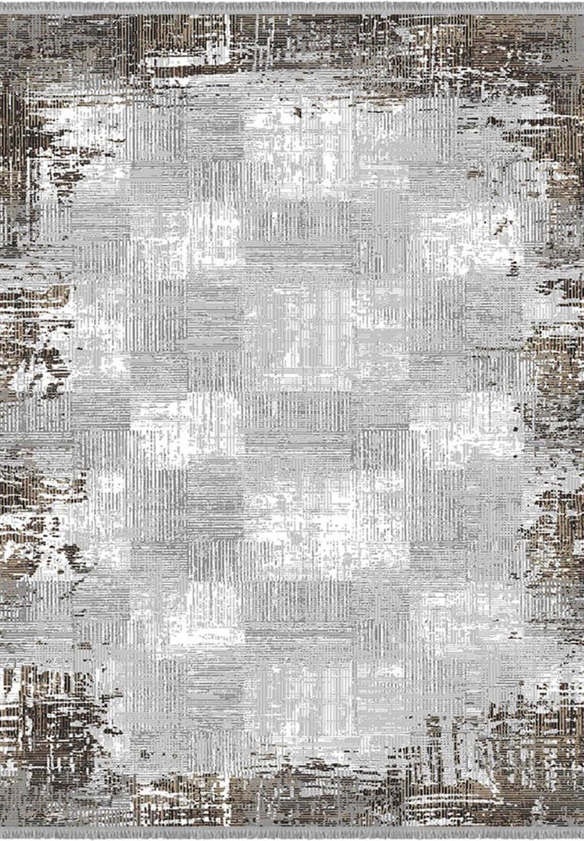 İpek Mekik Halı Roxanne 17187 Gri 13 mm Akrilik Yıkanabilir Kalın Kaymaz Pamuk Taban Dikdörtgen Makine Dokuma Antre-Çocuk Odası-Salon-Yatak Odası Halısı 80x300 cm