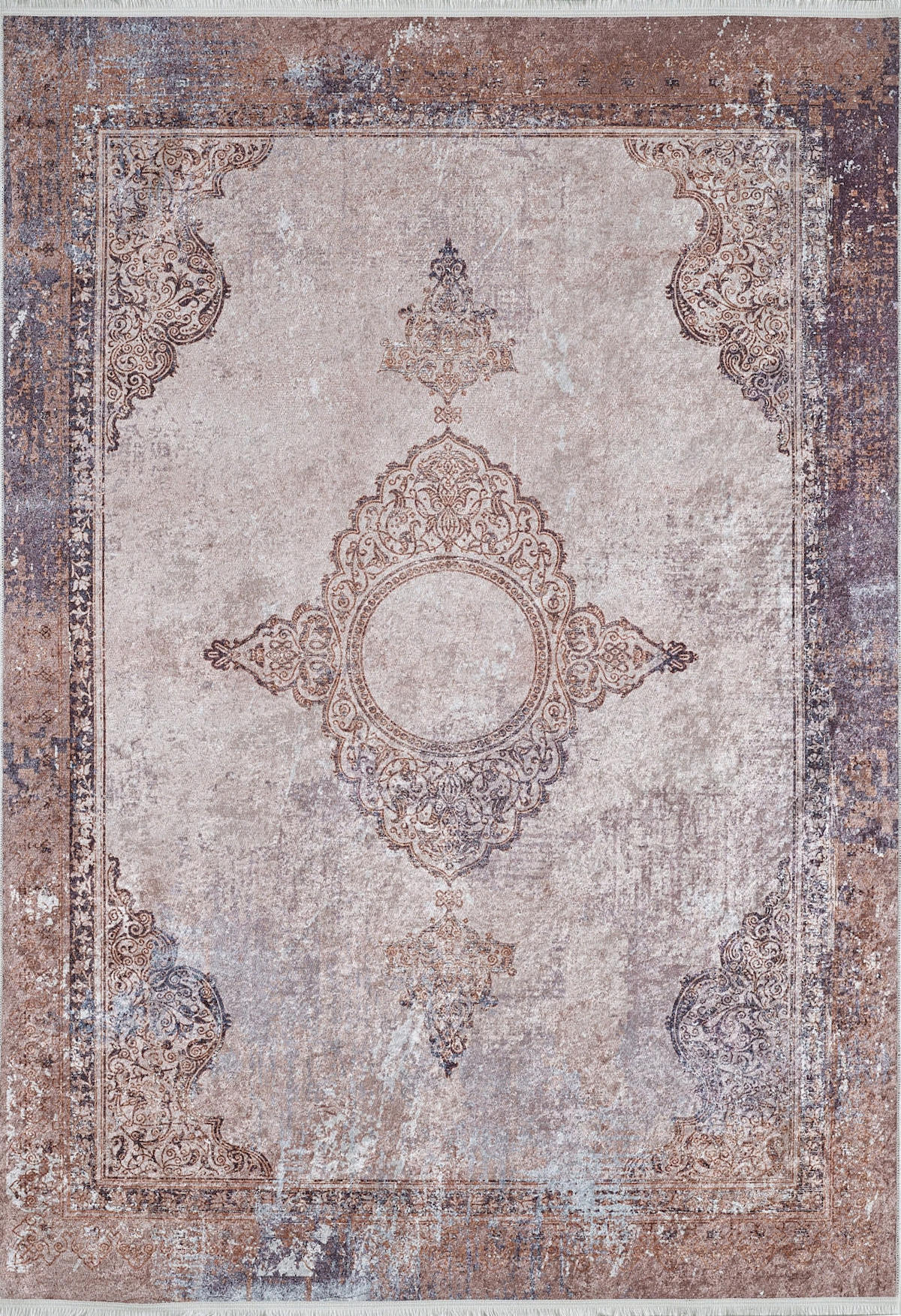 Halı Atölyesi HK188 Kahverengi 5 mm Yün Yıkanabilir Kaymaz Taban Dikdörtgen Makine Dokuma Salon Halısı 80x250 cm