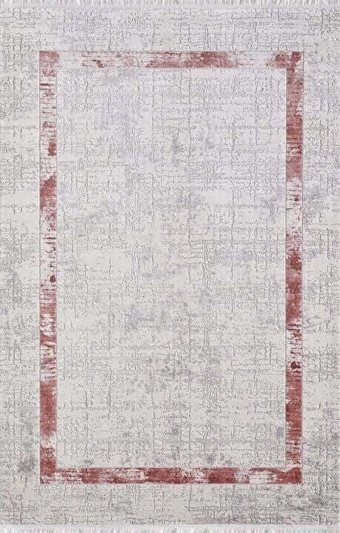 Gümüşsuyu Legro 11550 Kırmızı-Krem 6 mm Akrilik Antibakteriyel Yıkanabilir İnce Kaymaz Jüt Taban Dikdörtgen Makine Dokuma Salon Halısı 80x150 cm