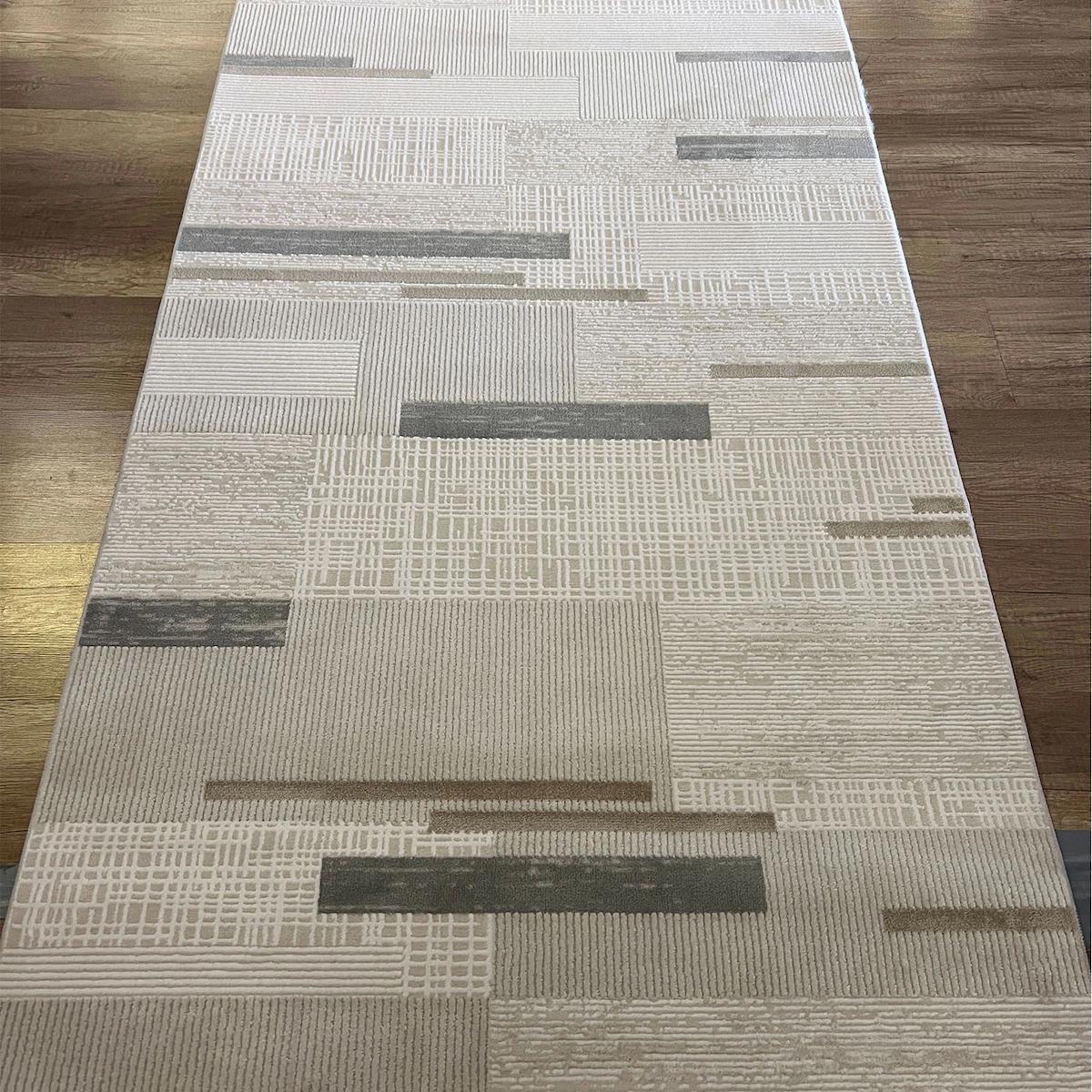 Luxess Halı Arya 1106 Vizon 6 mm Akrilik Yalıtıma Yardımcı Yıkanabilir İnce Kaymaz Dikdörtgen Makine Dokuma Salon Halısı 80x150 cm