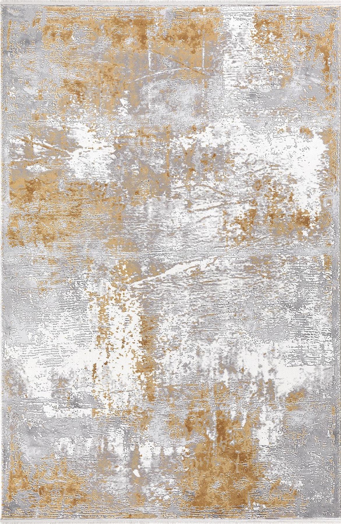Dinarsu Electra 31977 Gri 11 mm Akrilik Silinebilir Yıkanabilir Orta Kaymaz Dikdörtgen Makine Dokuma Oturma Odası Halısı 100x150 cm